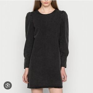 Black Denim Long Sleeve Dress